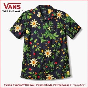 VANS Tropical Button-Up Shirt – Skater Style Meets Island VibesLevel up your